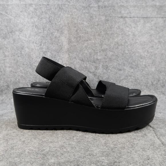 Mossimo Shoes Womens 11 Sandals Platform Slingback Stretchy Straps Black Casual - Picture 1 of 13